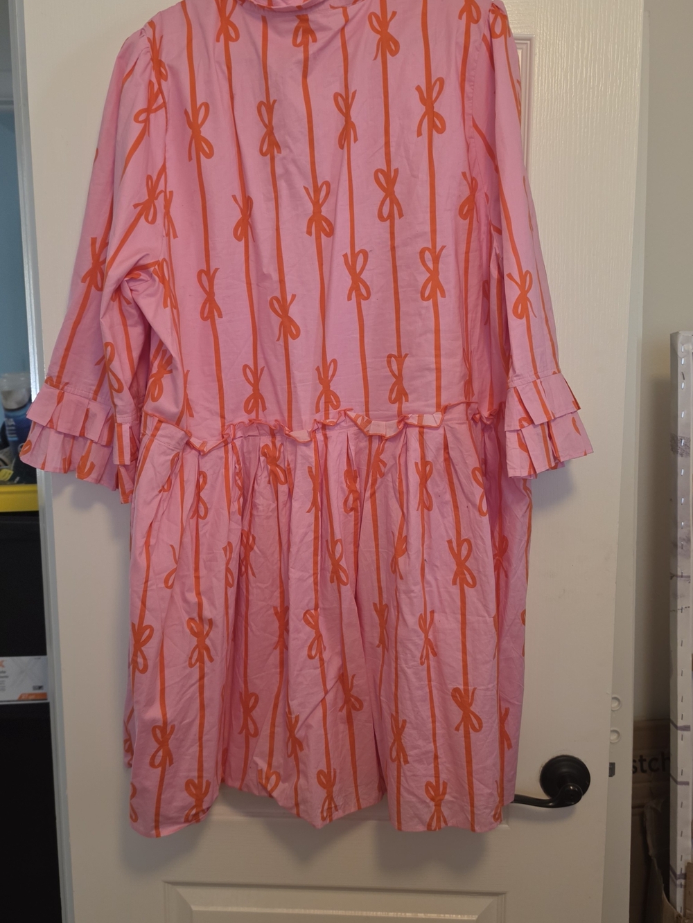 Ivy City Co Pink Dress with Orange Bow-Stripe Print - Picture 3 of 3